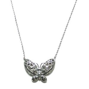 Sterling Silver Marcasite Butterfly Necklace